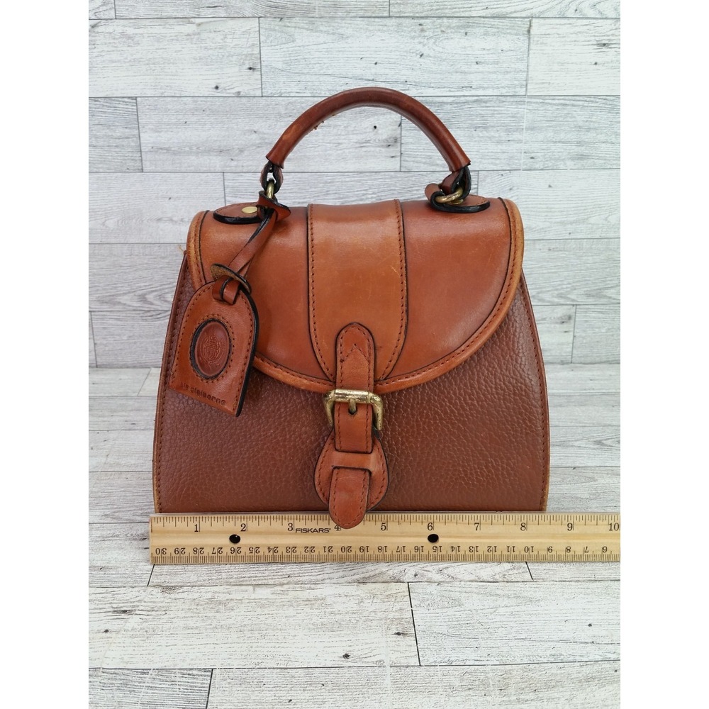 Vintage Liz Claiborne Satchel Bag Handbag Pebbled Leather Brown Purse VTG - Picture 2 of 13